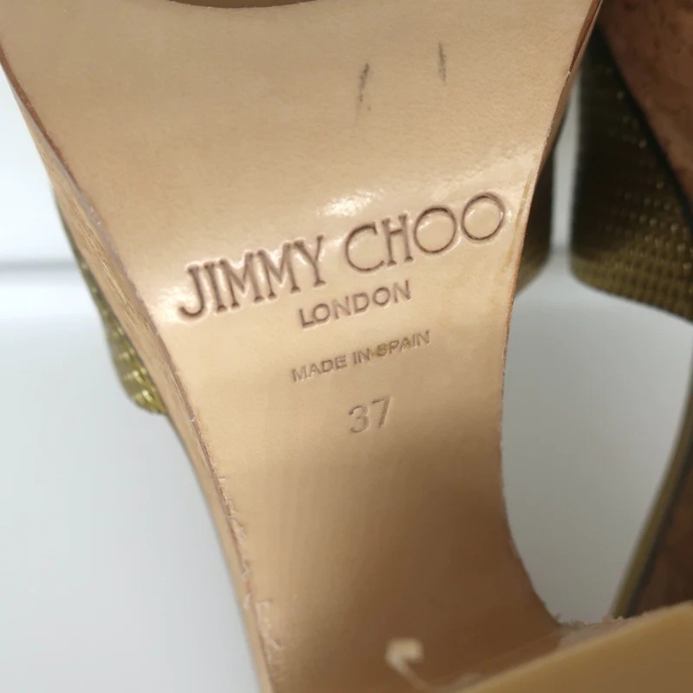 Jimmy Choo Deedee 125 Cork Platform Sandals Gold Metallic Leather Size 36 NEW - Picture 12 of 12